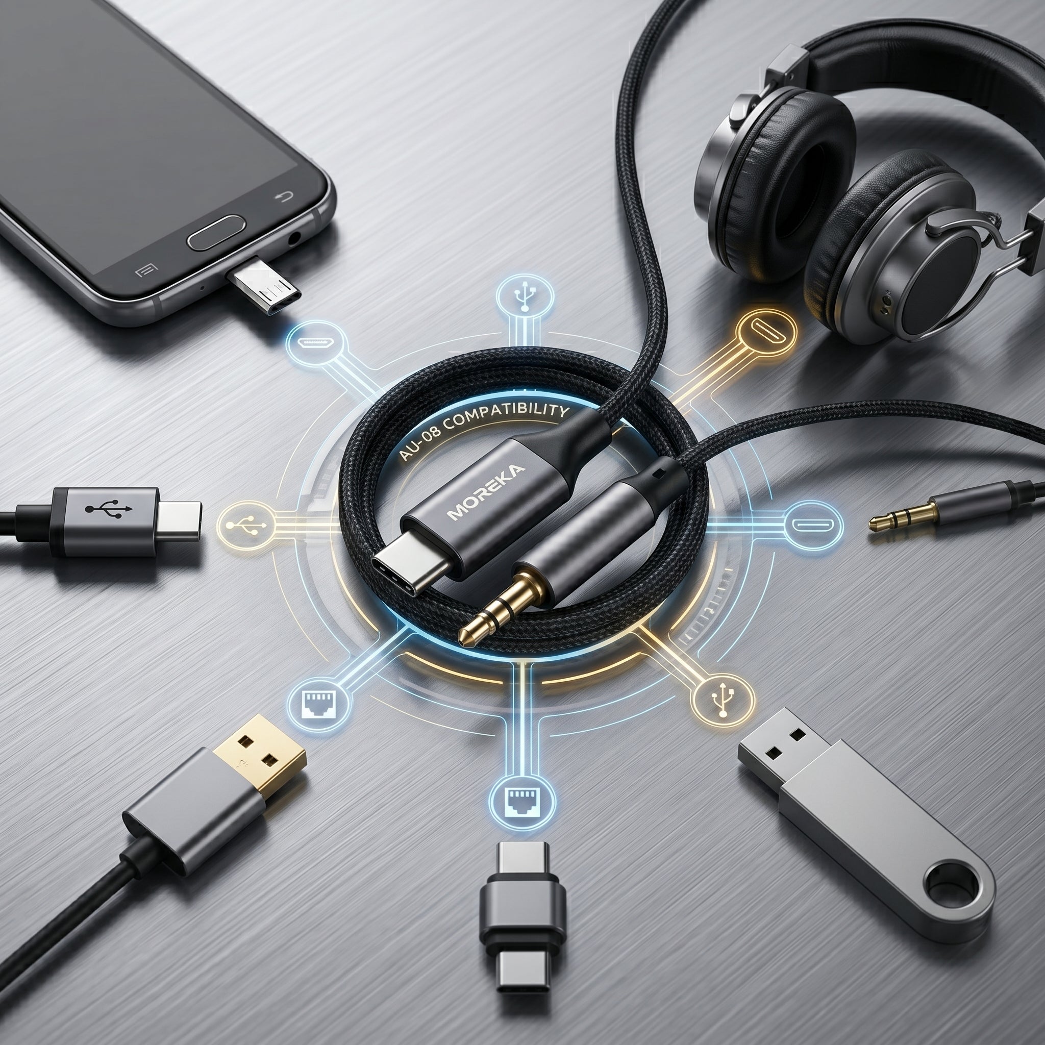 Convertidor USB C a auxiliar de 3,5 mm  AU-08