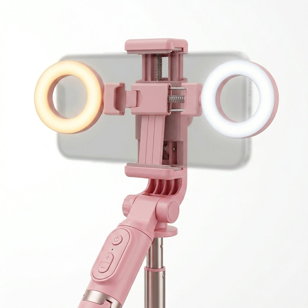 Palo para Selfies con Trípode y Luz de Relleno YISEN A12
