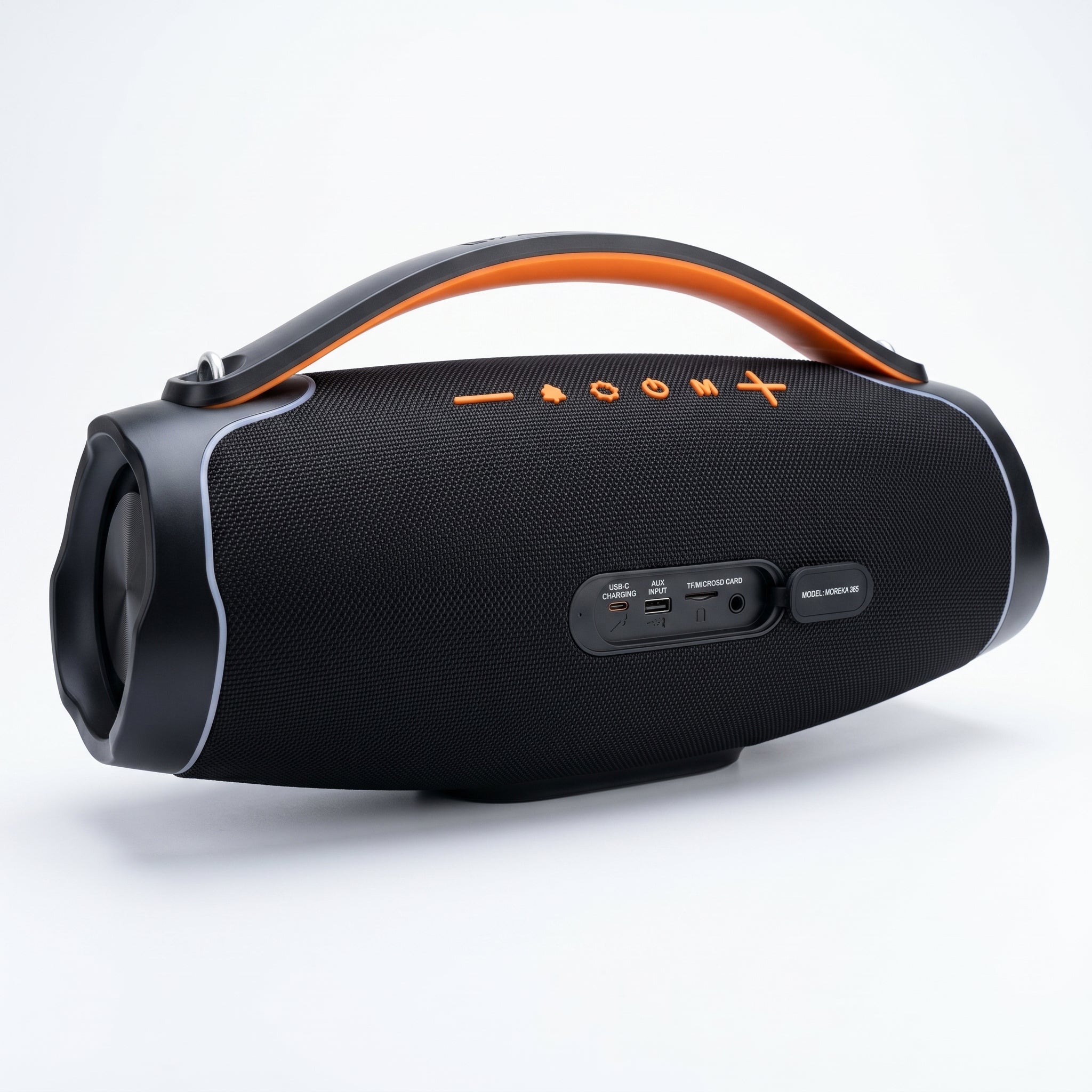 Bocina Moreka A61 Altavoz Inalámbrico Portátil con Bajo Extra Batería 6000mAh Luces RGB y Resistencia IPX6 - Bocina Bluetooth Multifuncional para Interiores y Exteriores