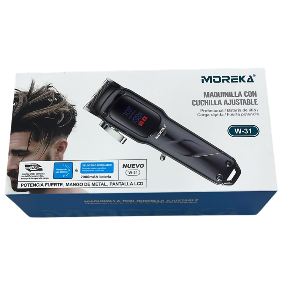 MAQUINILLA CON CUCHILLA AJUSTABLE Profesional B Carga - Moreka Modelo W-31