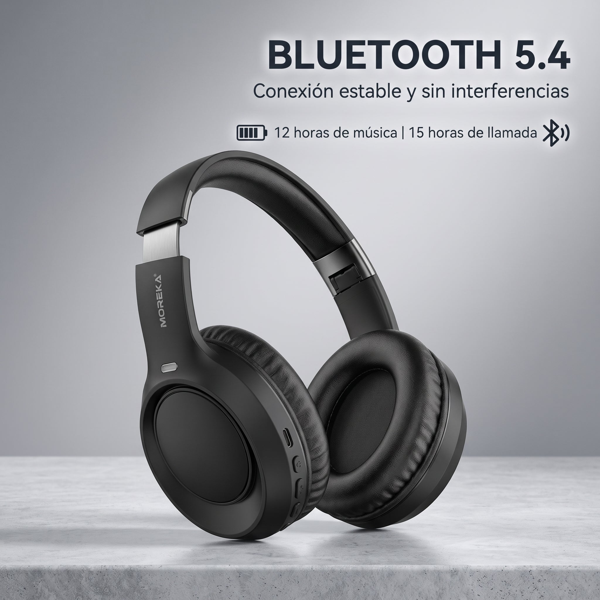 Audífonos Inalámbricos Moreka BL032: Bluetooth 5.4 Diadema