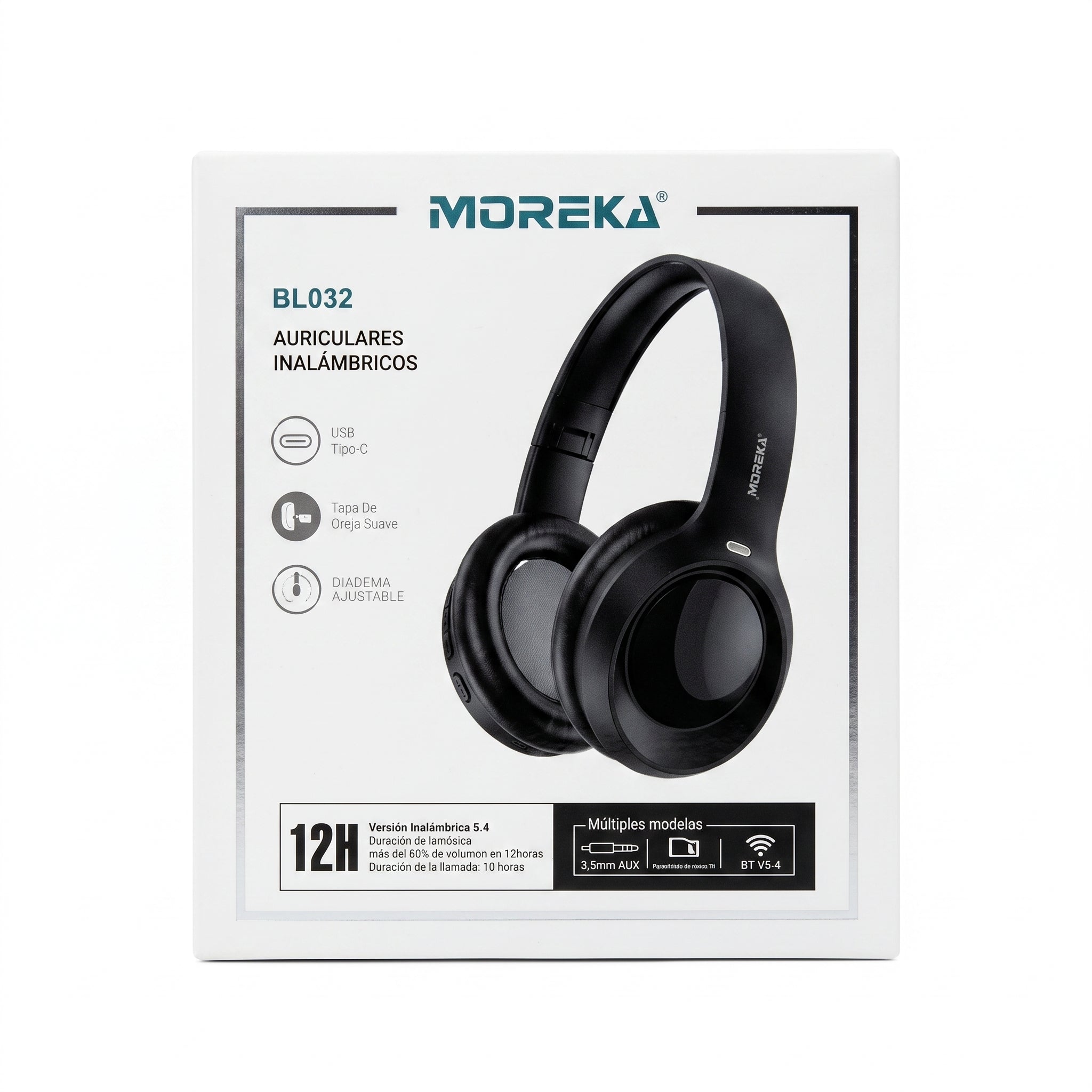 Audífonos Inalámbricos Moreka BL032: Bluetooth 5.4 Diadema