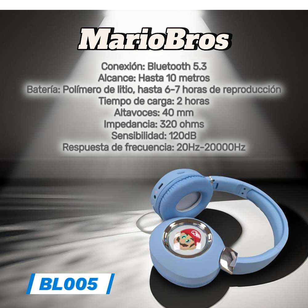 Audífonos Bluetooth V5.3 Mario Bros BL005