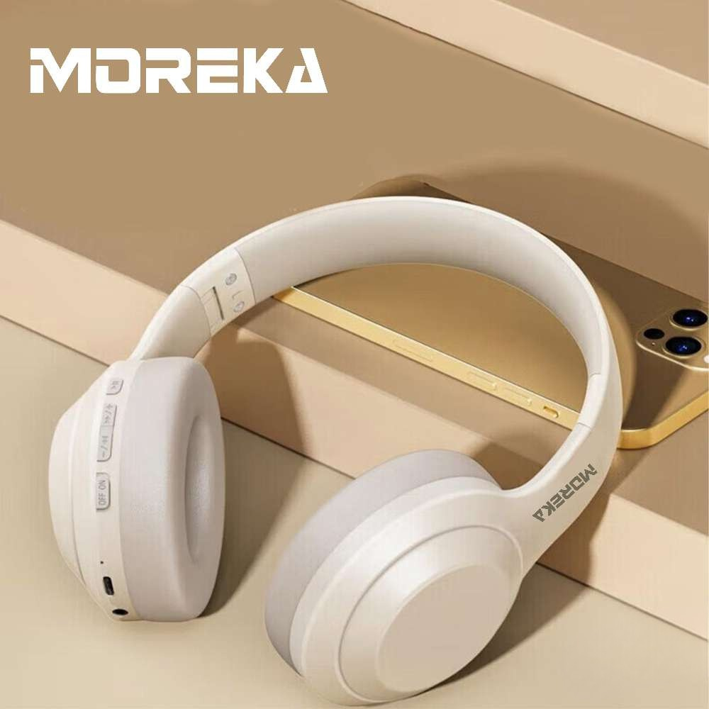 Audífonos Bluetooth V5.4 Moreka BL026 200mAh 40mm Cancelación de Ruido 12 hrs musica