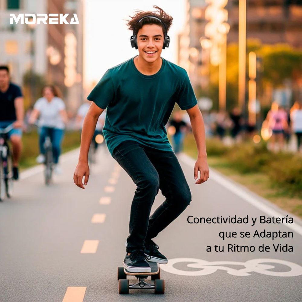 Audífonos Bluetooth 5.4+EDR Moreka BL030 400mAh 40mm 30 Hrs