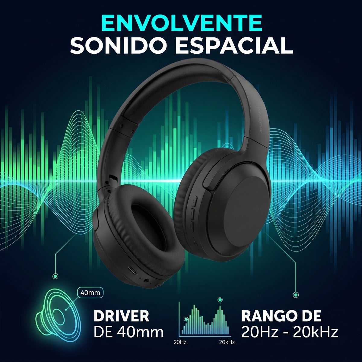Auriculares Inalámbricos Moreka BL031 Bluetooth 5.4 y AUX
