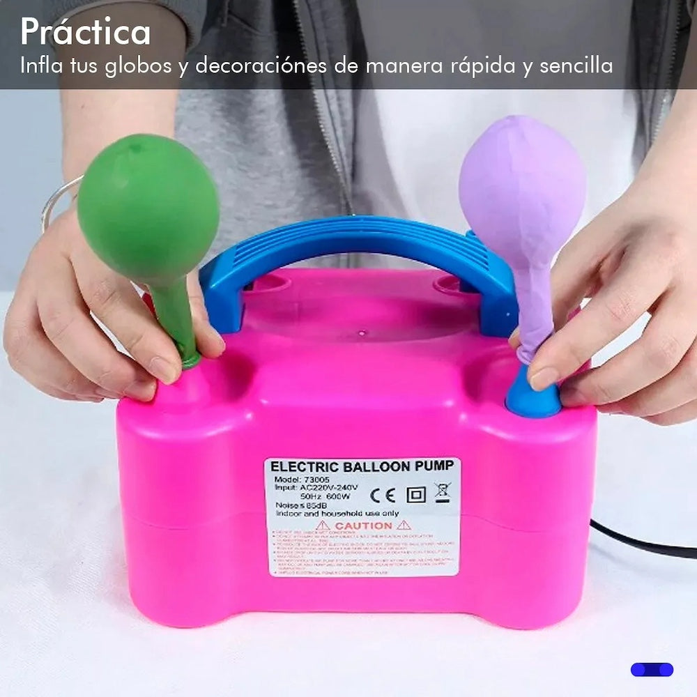 Bomba de Globos Eléctrica Portátil Inflador de Globos de Doble Boquilla 73005