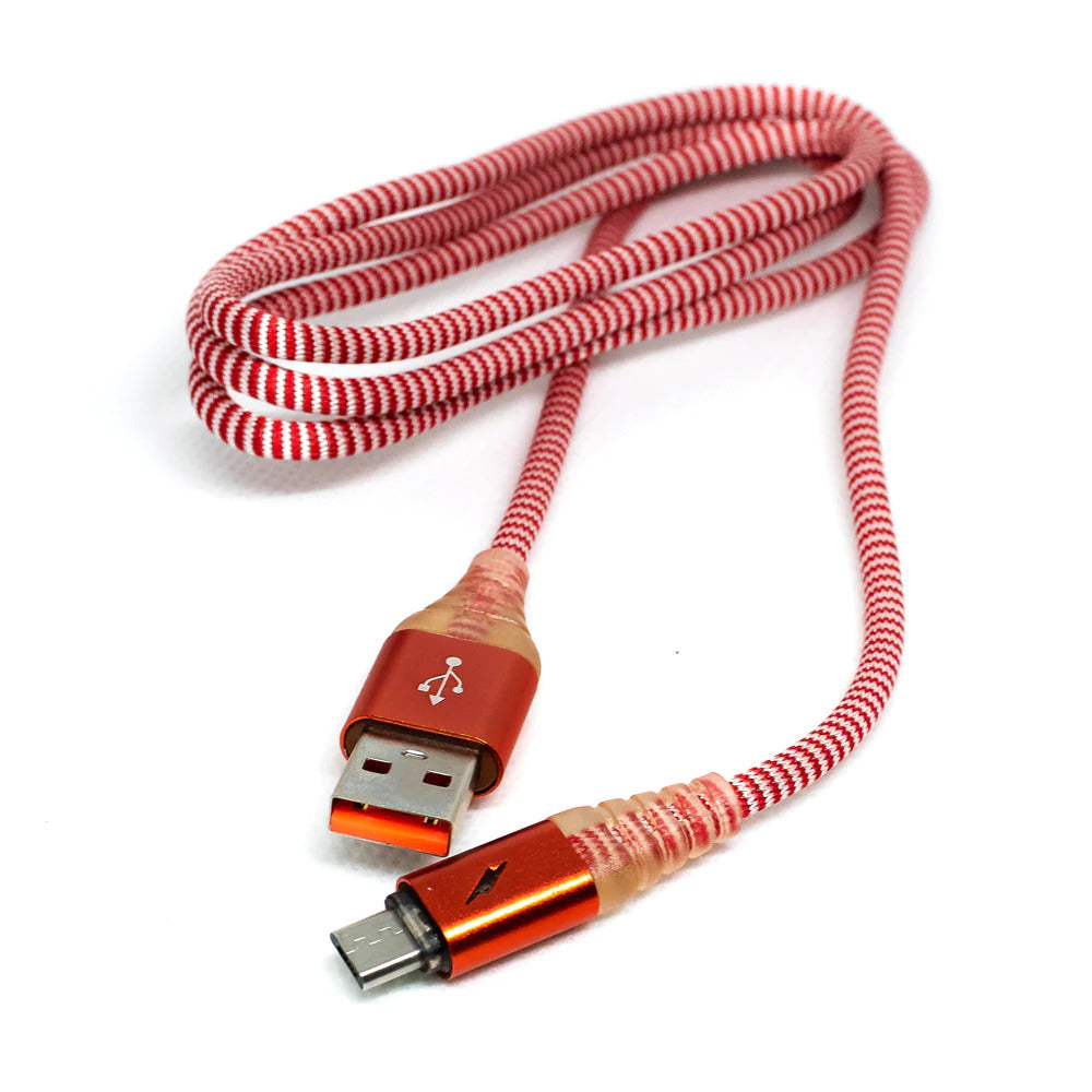 Cable Tipo V8 Micro USB, Moreka CB-05, 2.1 A y Datos, con diseño LED, 1 M.