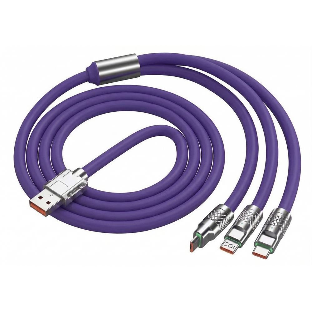 Cable 3 en 1 Moreka CB-042 3.1 A y Datos 1.2 M, Lightning, Tipo C, V8