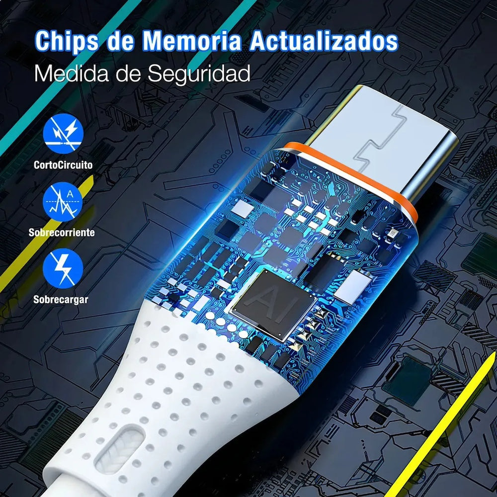 Cable Moreka V8 USB 3A carga rápida 1.2M CB-057