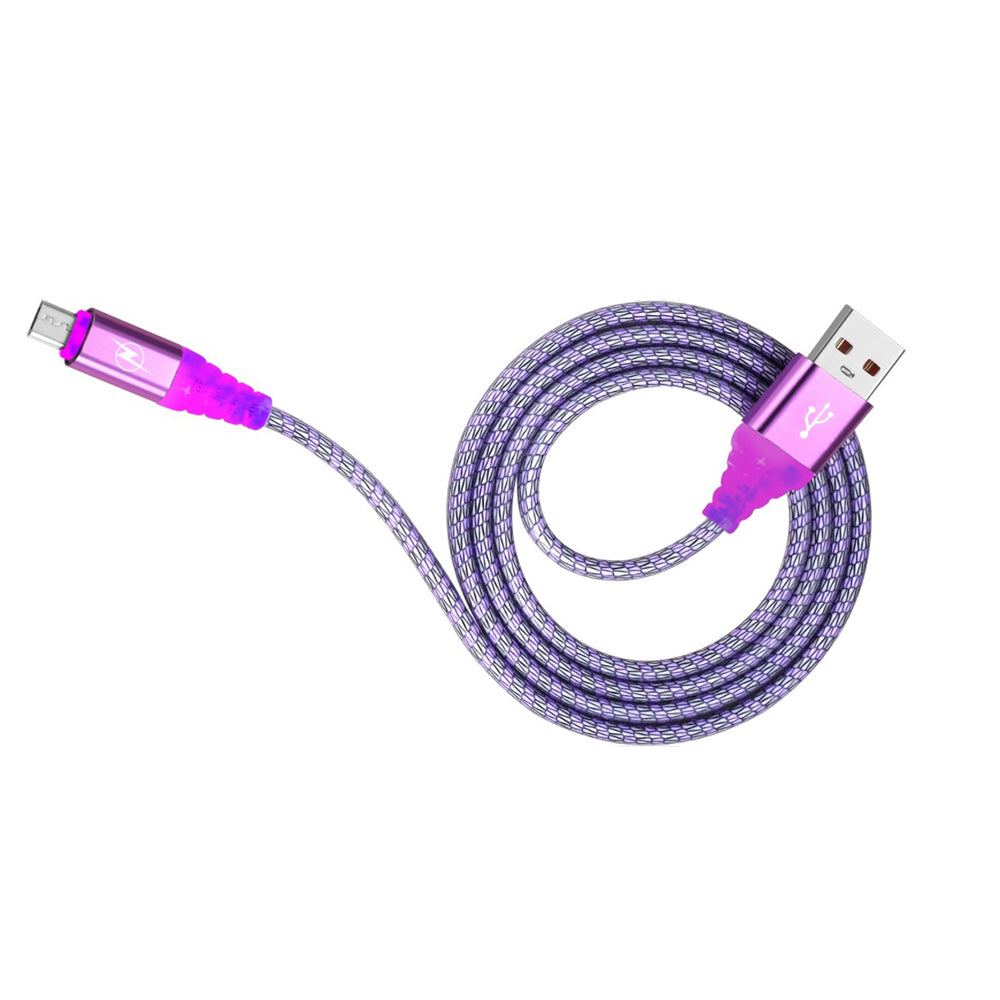 Cable Tipo V8 Micro USB Moreka CB-06 2.1 A y Datos con luz LED 1 M.