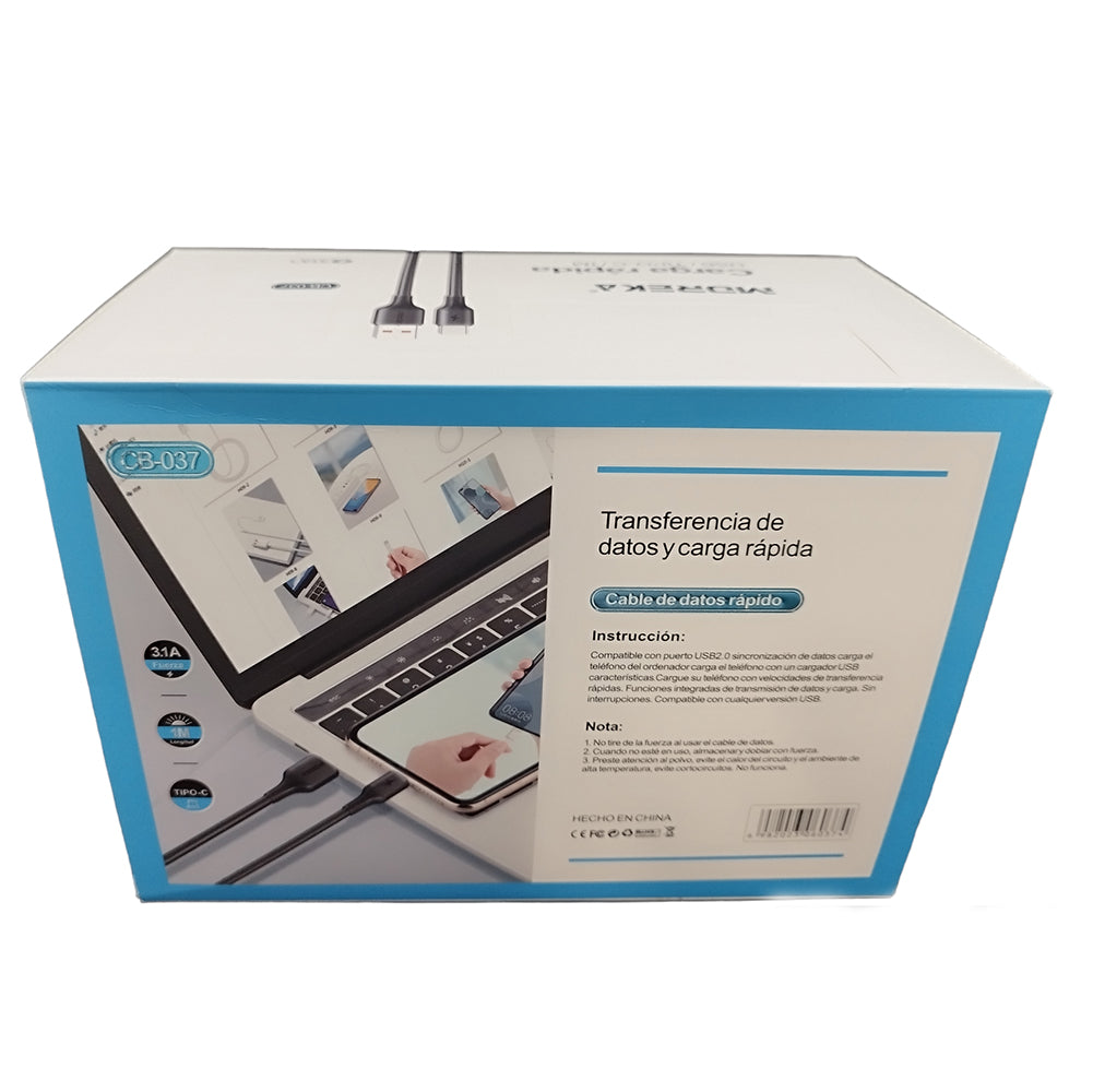 Cable Tipo C CB-037 3.1 A y Datos de 1 M