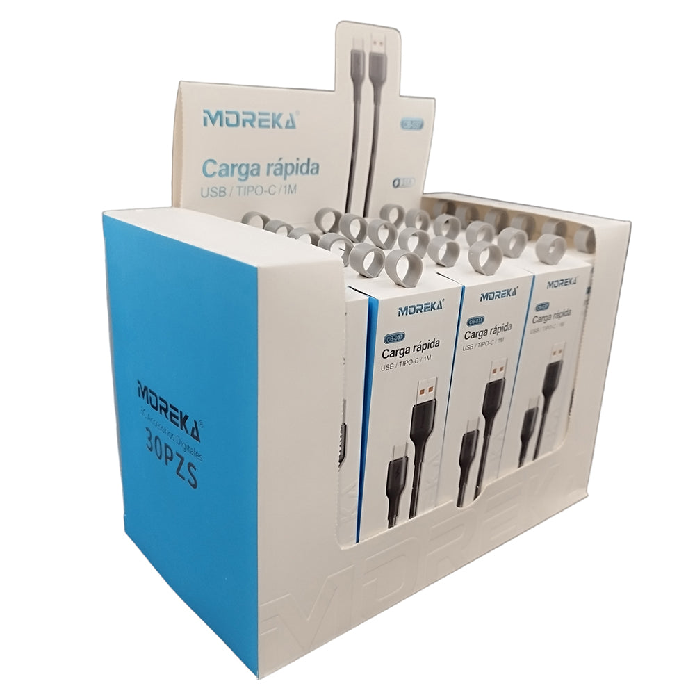 Paquete de 30 Cable Tipo C CB-037 3.1 A y Datos de 1 M