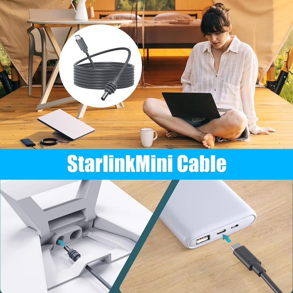 Cable USB C a DC IP68 IP68 para Antena Starlink mini Moreka CB052