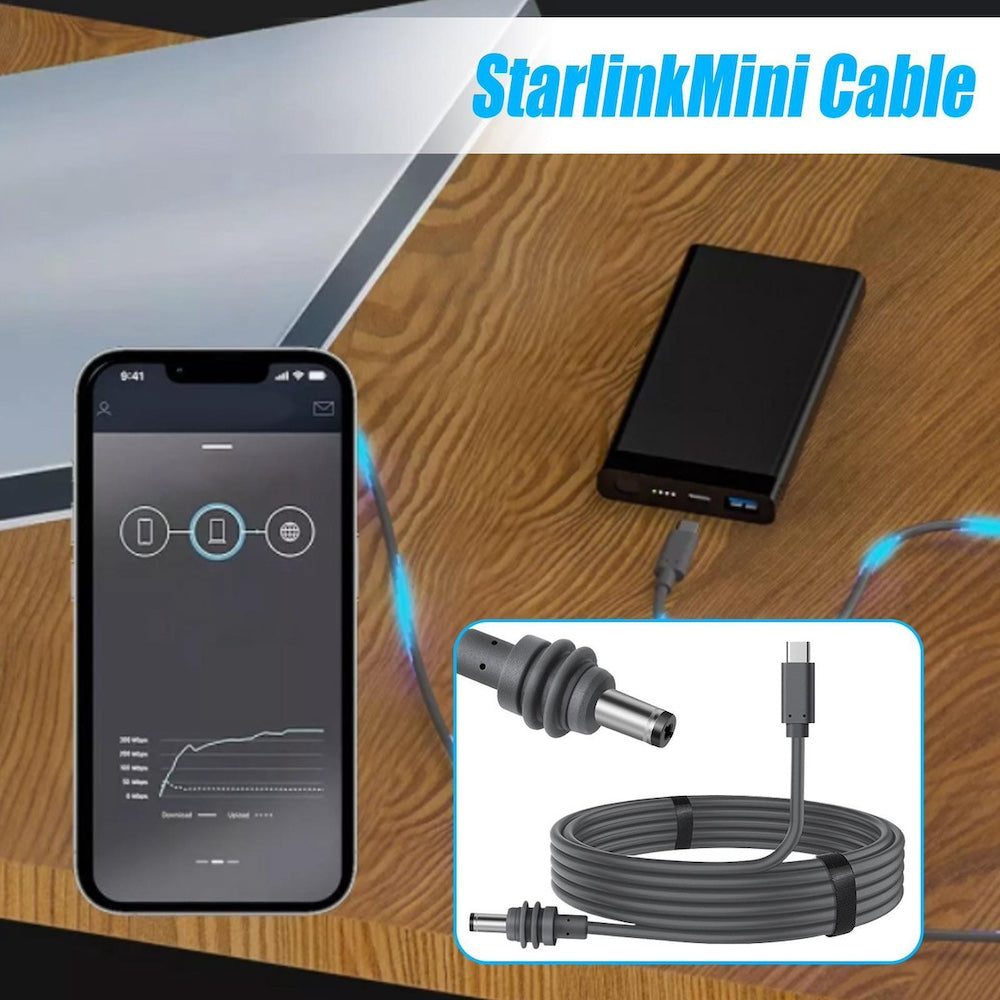 Cable USB C a DC IP68 IP68 para Antena Starlink mini Moreka CB052