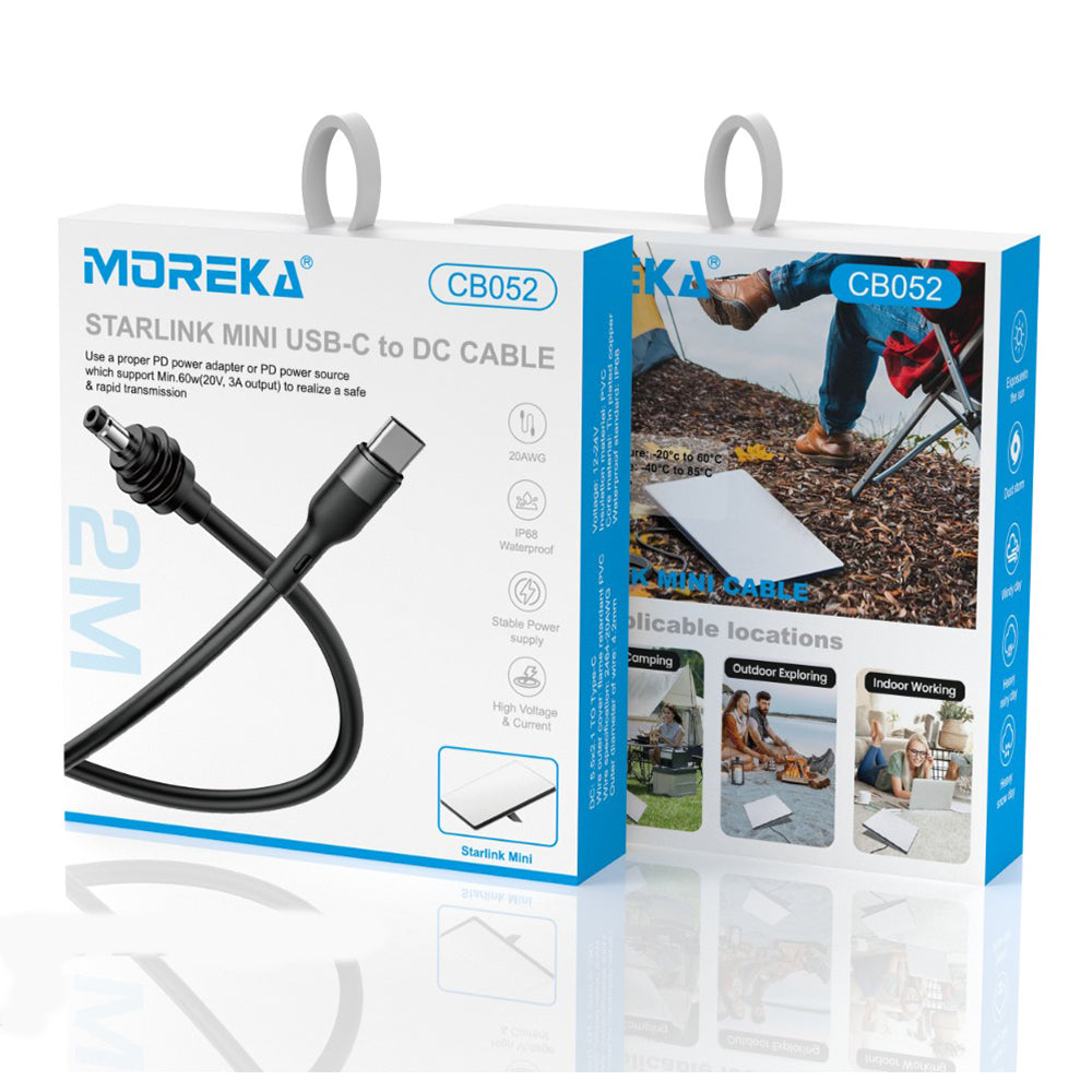 Cable USB C a DC IP68 IP68 para Antena Starlink mini Moreka CB052