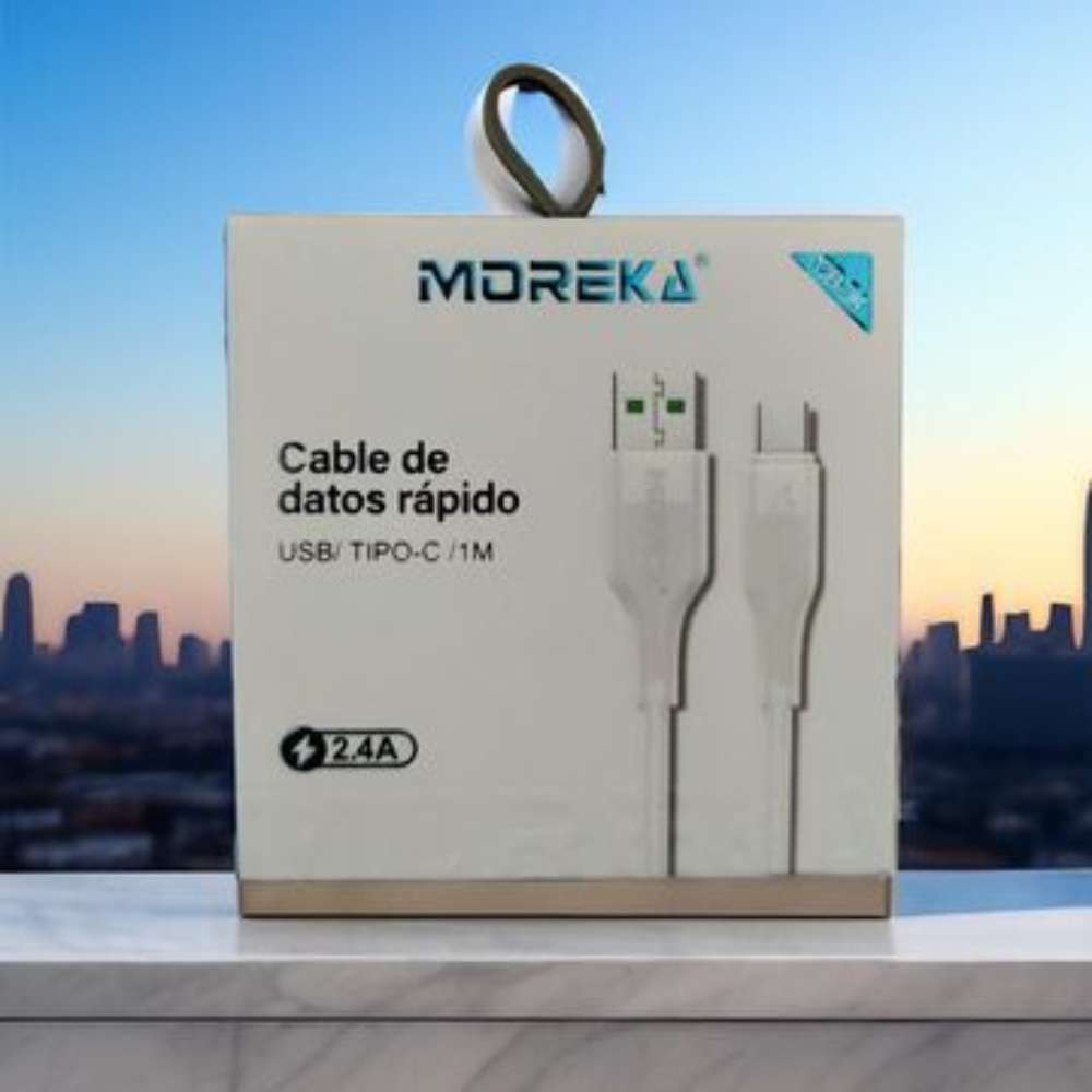 Cable Tipo V8 Micro USB, Moreka CB-035, 2.4 1 M.