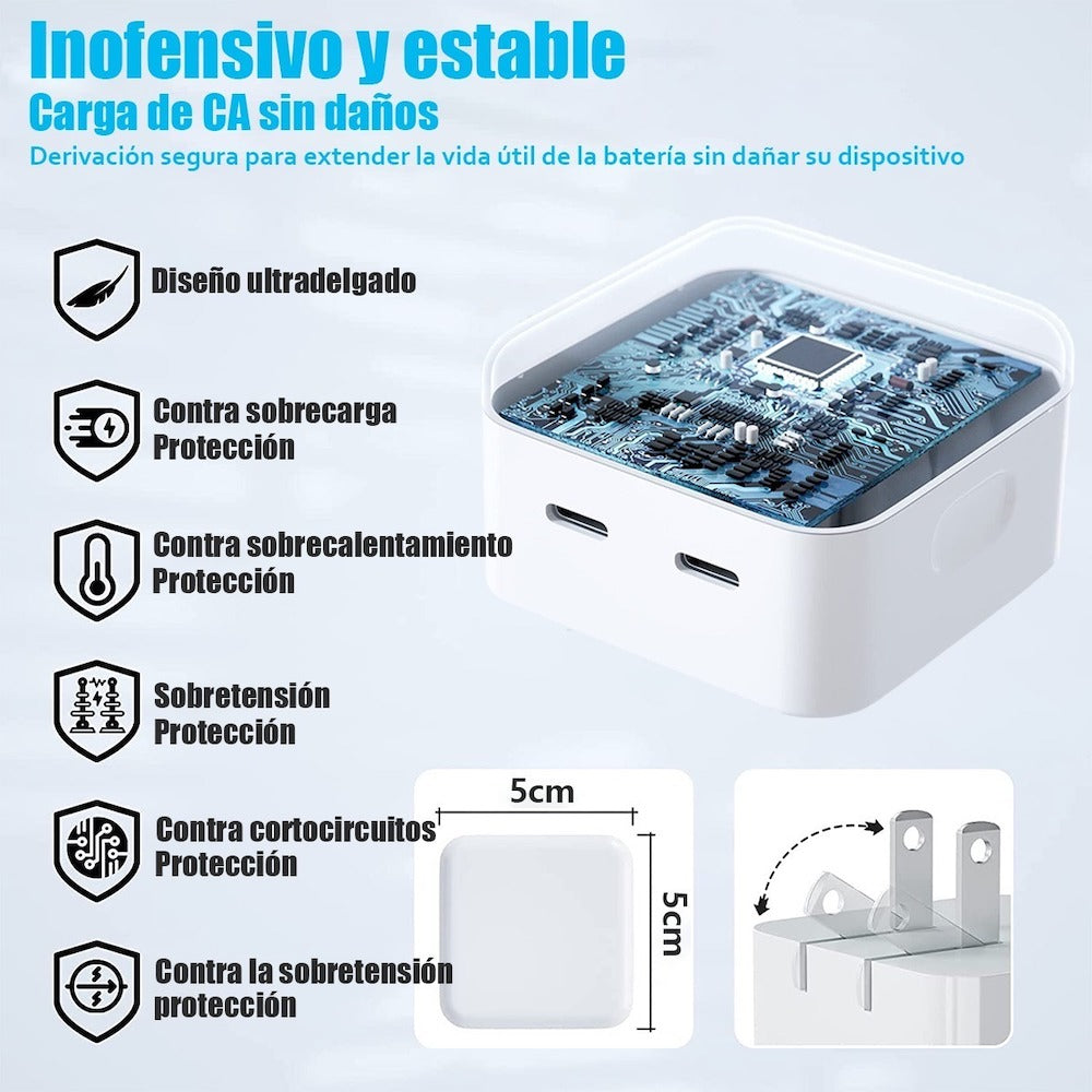 Cargador 40W Moreka CC21 Carga Rapída Doble USB