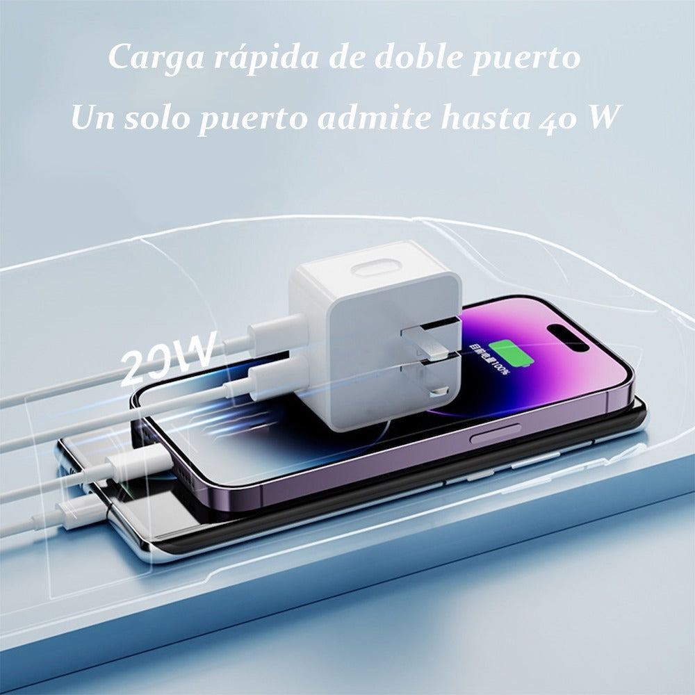 Cargador 40W Moreka CC21 Carga Rapída Doble USB