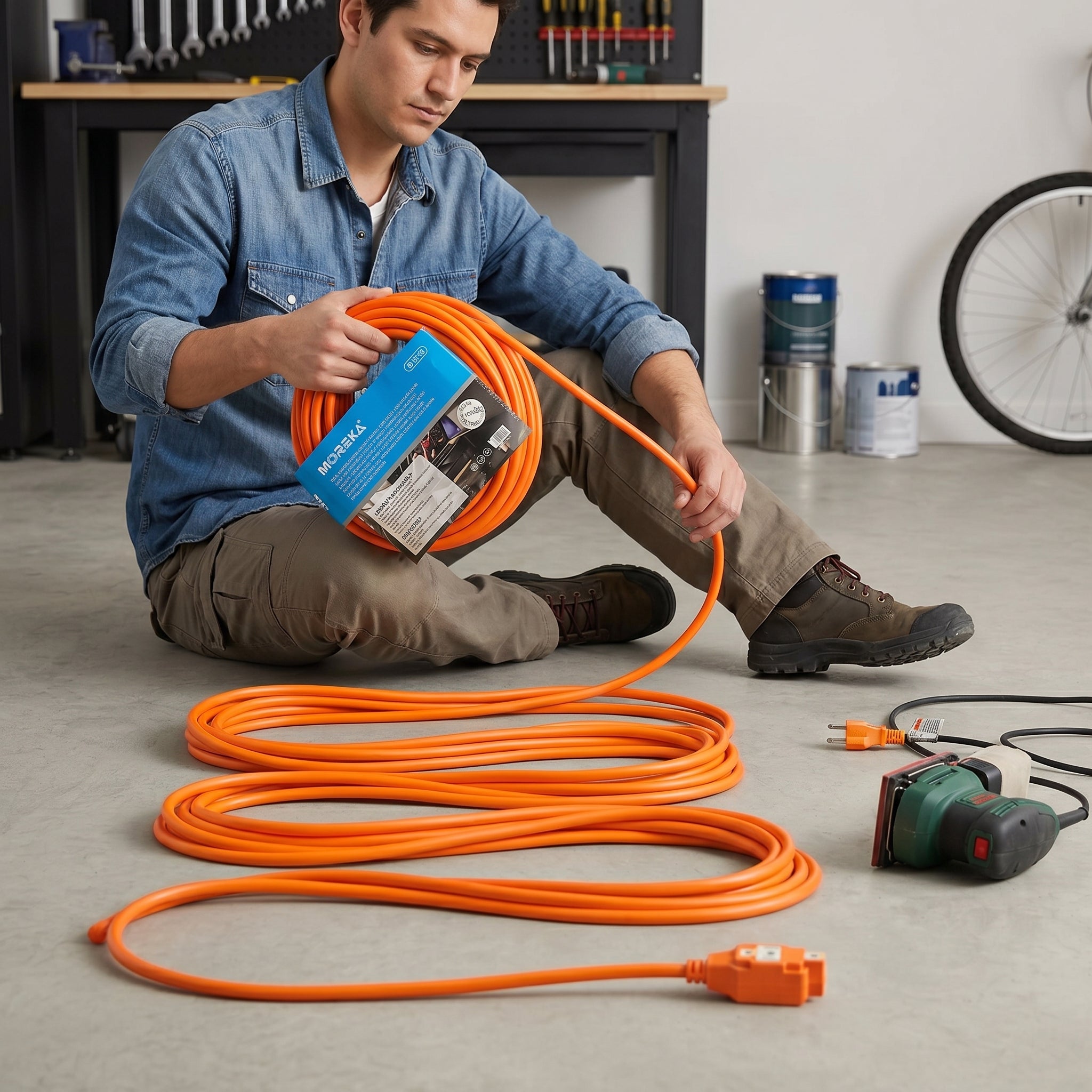 Cable de Extensión CHS15 – 15 Metros Pesado para Uso en Exteriores con Conexión a Tierra