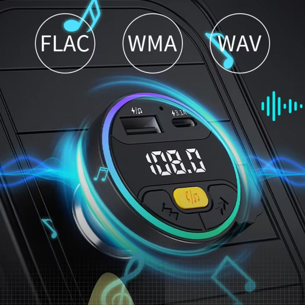 Cargador Trasmisor FM Bleutooth De Carro Moreka CP0074 Plug In 30W USB