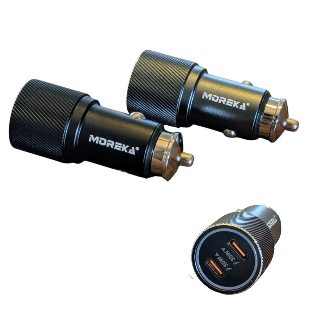 Turbo Cargador De Carro 60W PD30W PD30W Plug In puertos C-C Moreka CP0090