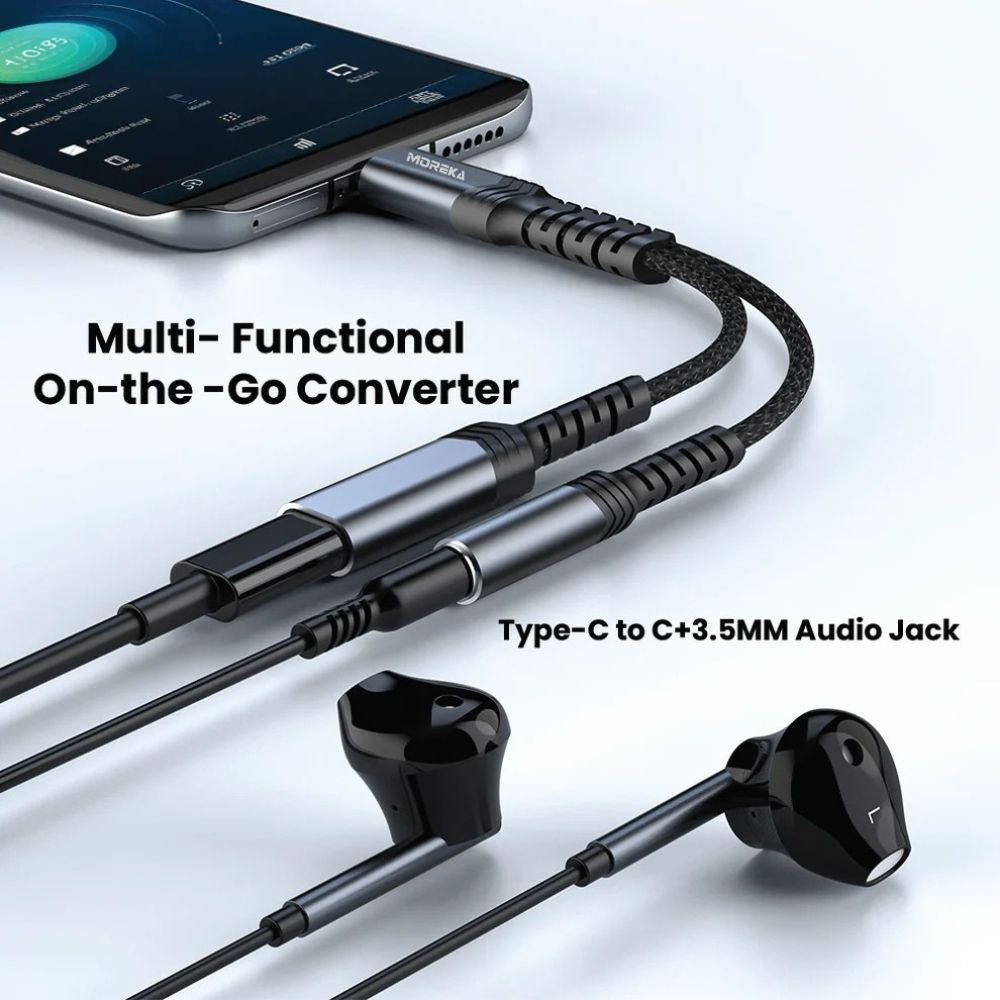 Convertidor Extensor USB-C con división para carga y audio  AU-09