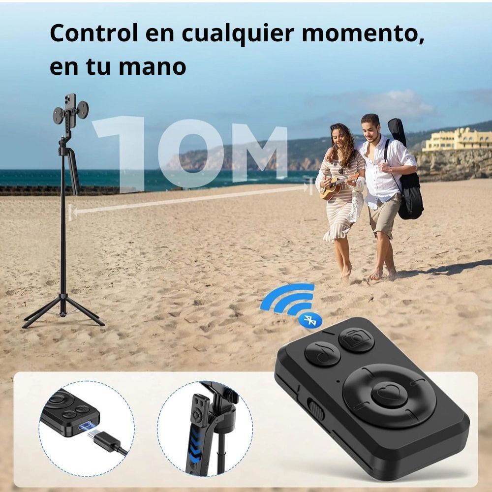 Trípode de seguimiento automático por IA, rotación de 360°, extensible hasta 1.80mts C12