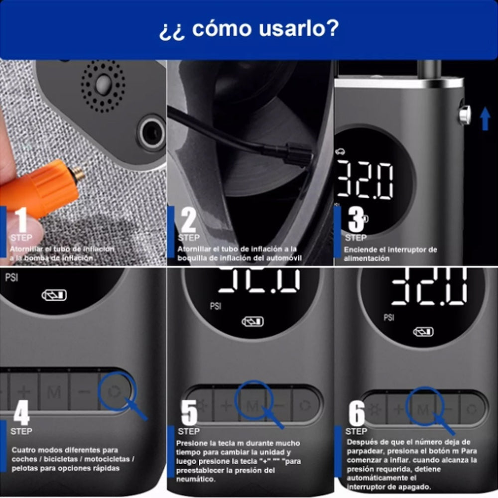 Bomba De Aire Eléctrica Portátil Digital 70W linterna Modelo CZK-3668