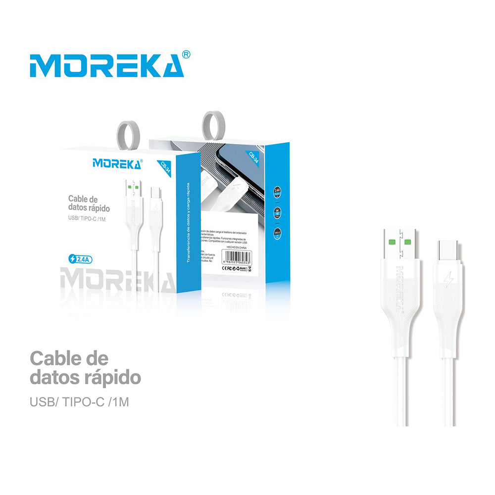 Cable Tipo C CB-34 2.4A y Datos de 1 M
