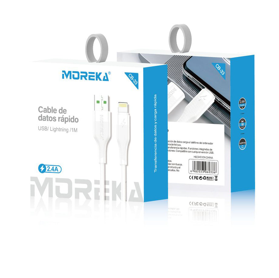 Cable Tipo Lightning CB-033 2.4A y Datos de 1M