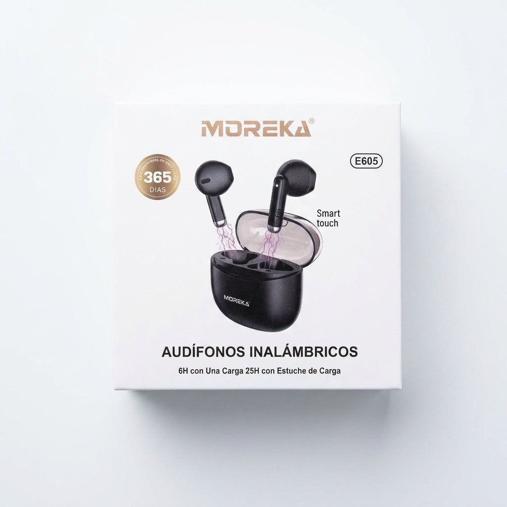 Audífonos Inalámbricos MOREKA E605 25 horas de autonomía Hi-Fi