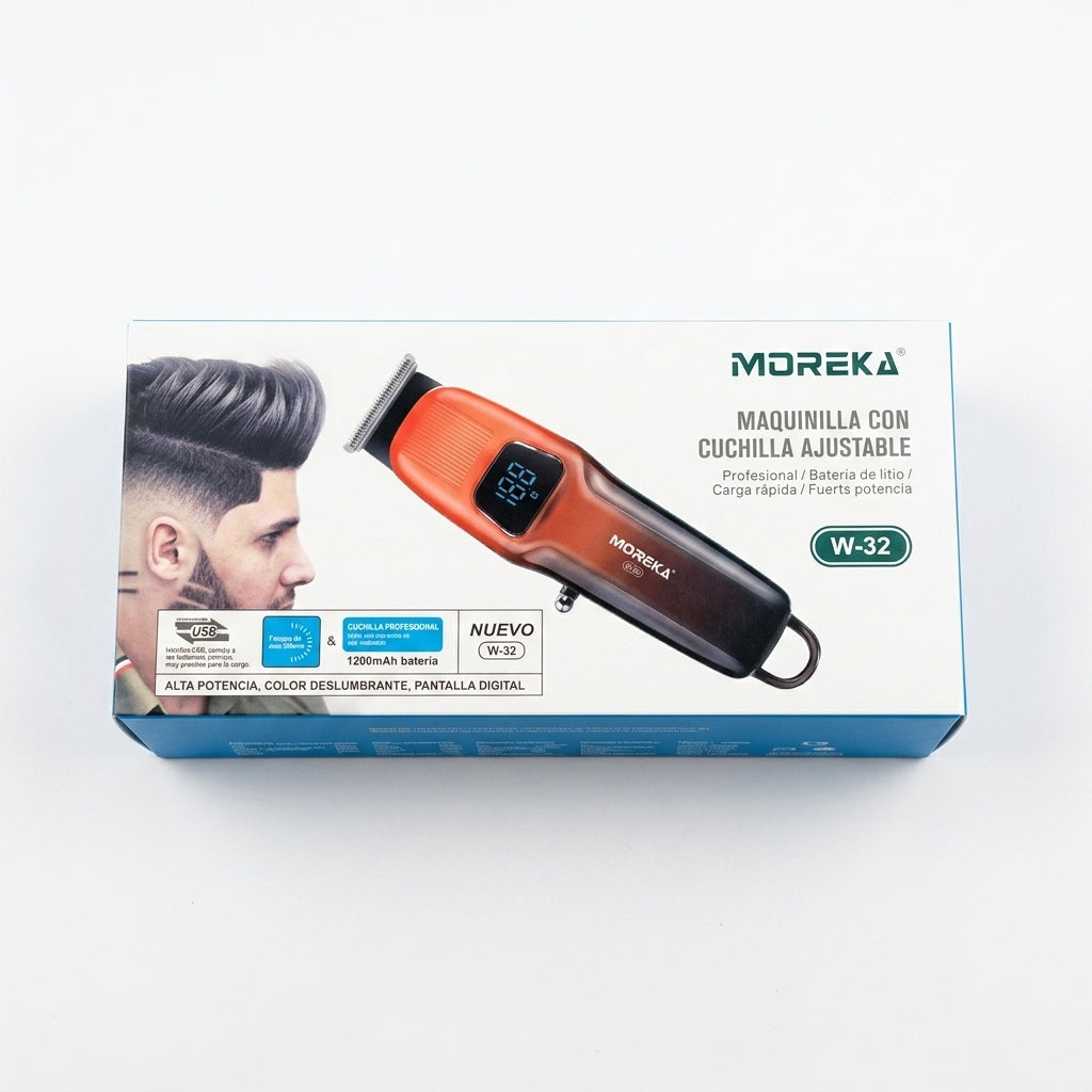 Cortadora Recargable para Cortar el Pelo Moreka W-32