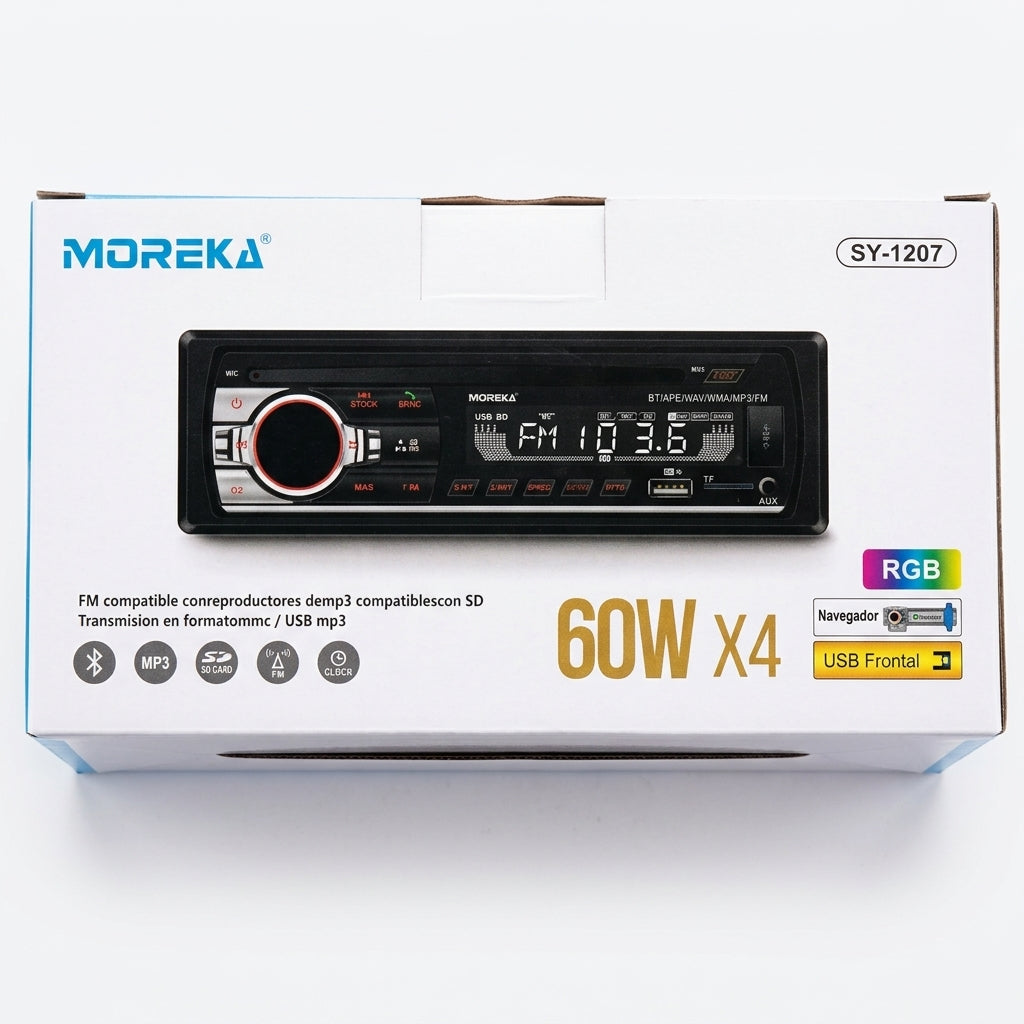 Reproductor de Radio USB SD MP3 Moreka SY-1207 RGB