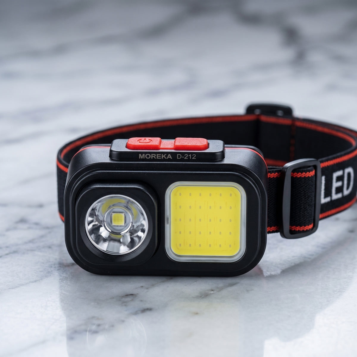 Lámpara de Cabeza LED Moreka D-212 con Doble Iluminación y Banda Manos Libres