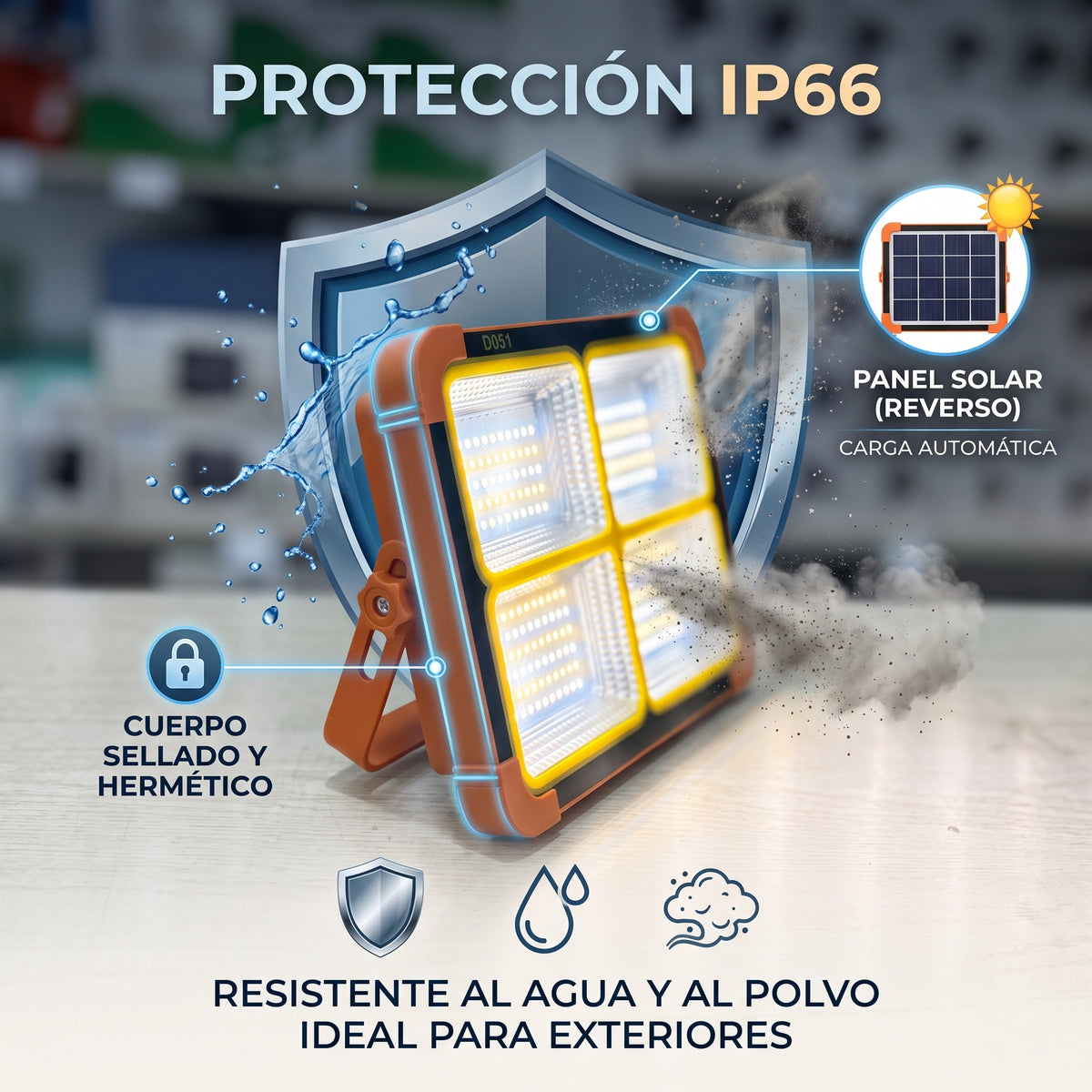 Luz LED Solar Moreka D051 Protección IP66