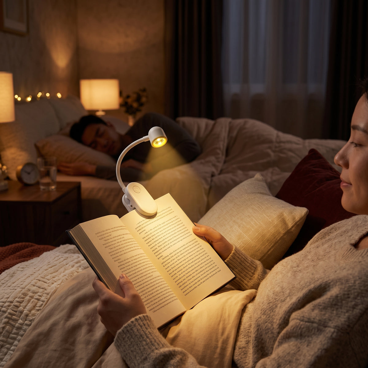 Mini Lámpara de Lectura Moreka D053 con Clip, 3 Tonos de Luz y Batería Recargable