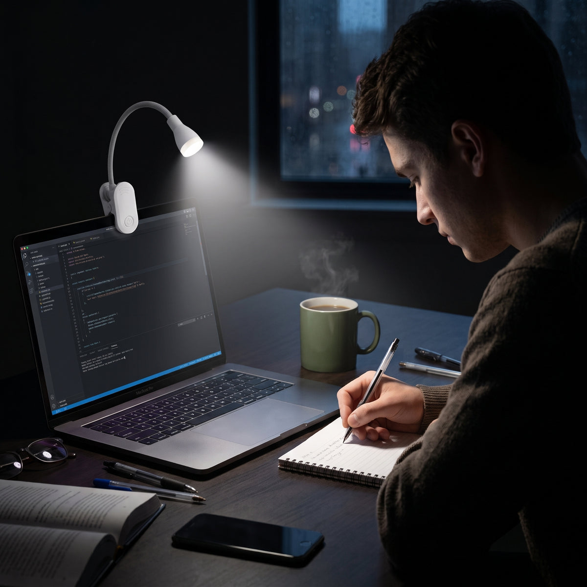 Mini Lámpara de Lectura Moreka D053 con Clip, 3 Tonos de Luz y Batería Recargable