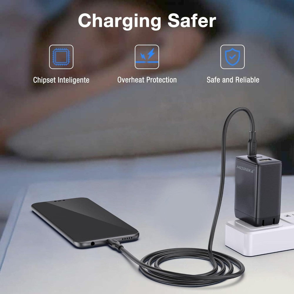 Turbo Cargador 45W 3 puertos C1 45W C2 45W USB A 30W GAN ideal para Notebook DHJ-36