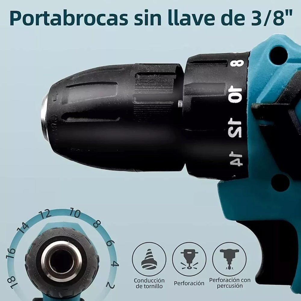 24V Taladro  Inalambrico Tres En Uno atornillado taladrado impacto Moreka Modelo DZ085