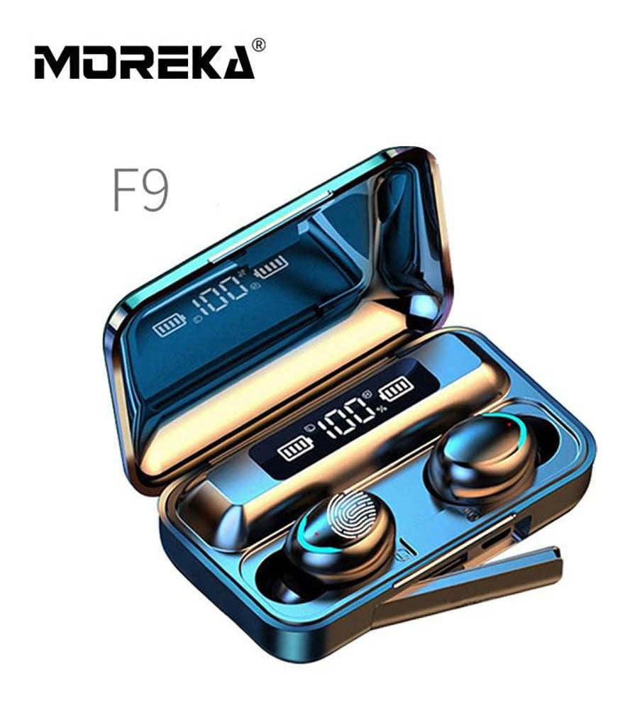 Audífonos Bluetooth 5.0, Moreka F9 5, TWS, Power Bank básico