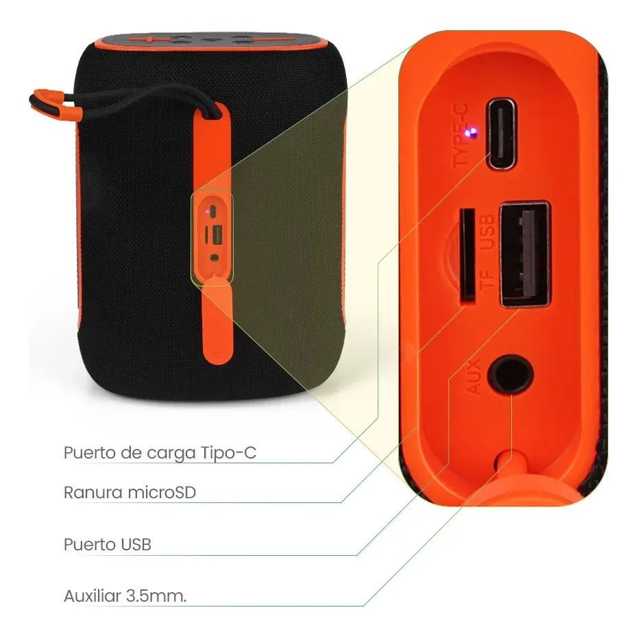 Bocina Portátil Bluetooth FOL FS-D30 PRO 40W  Woofer 4' + Tweeter 2' 5hrs bateria