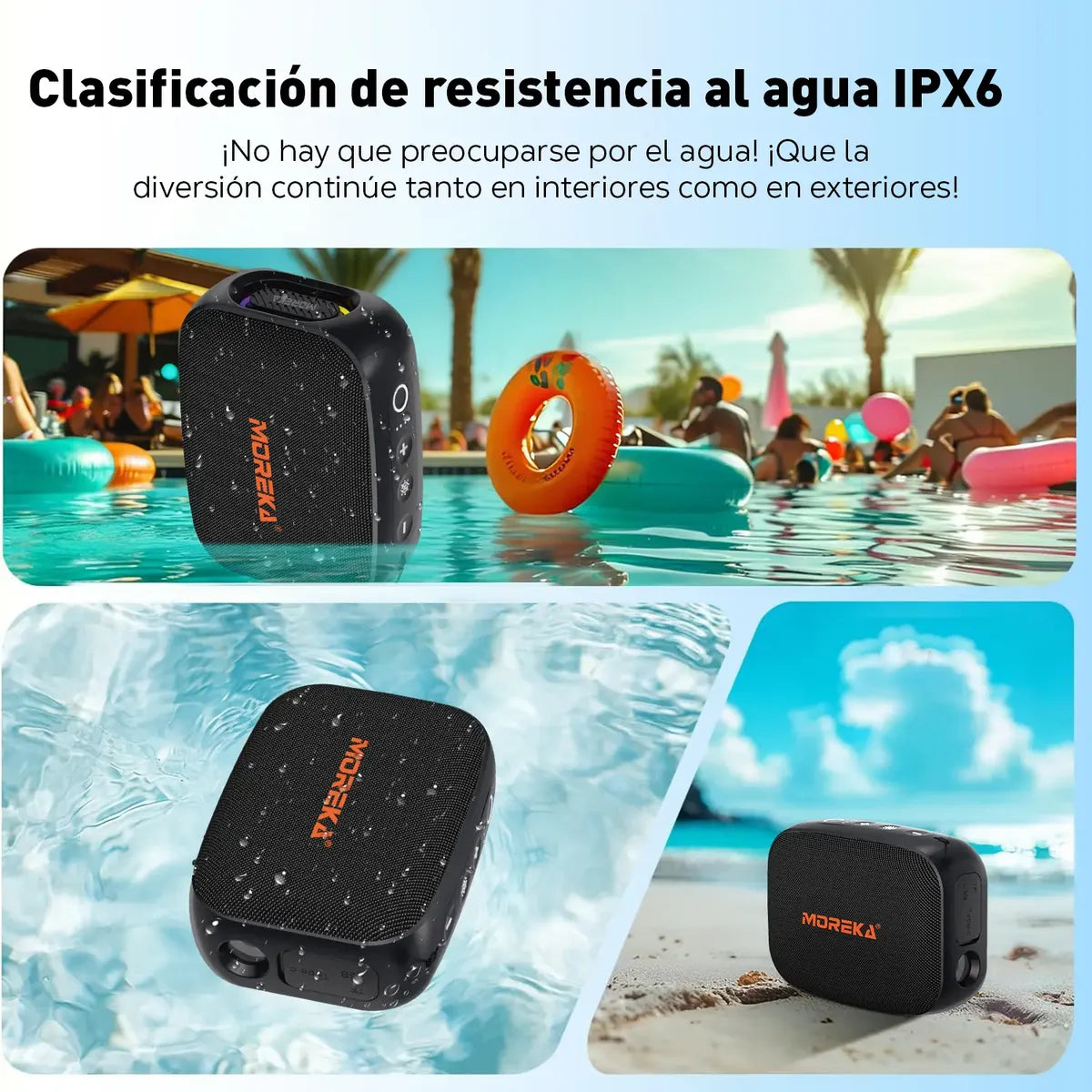 Bocina Inalámbrica Bluetooth MOREKA-428B TWS LINTERNA 10W 9.5h Bateria