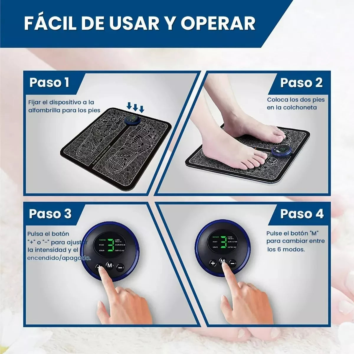 Masajeador Pies Recargable Spa Portátil Control Eléctrico
