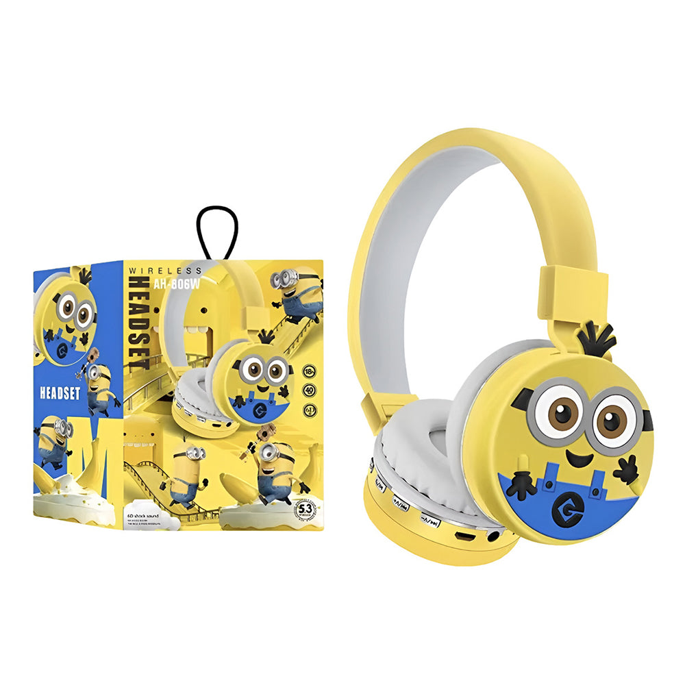 Audífonos Diadema Bluetooth Minions Inalámbrico Plegable