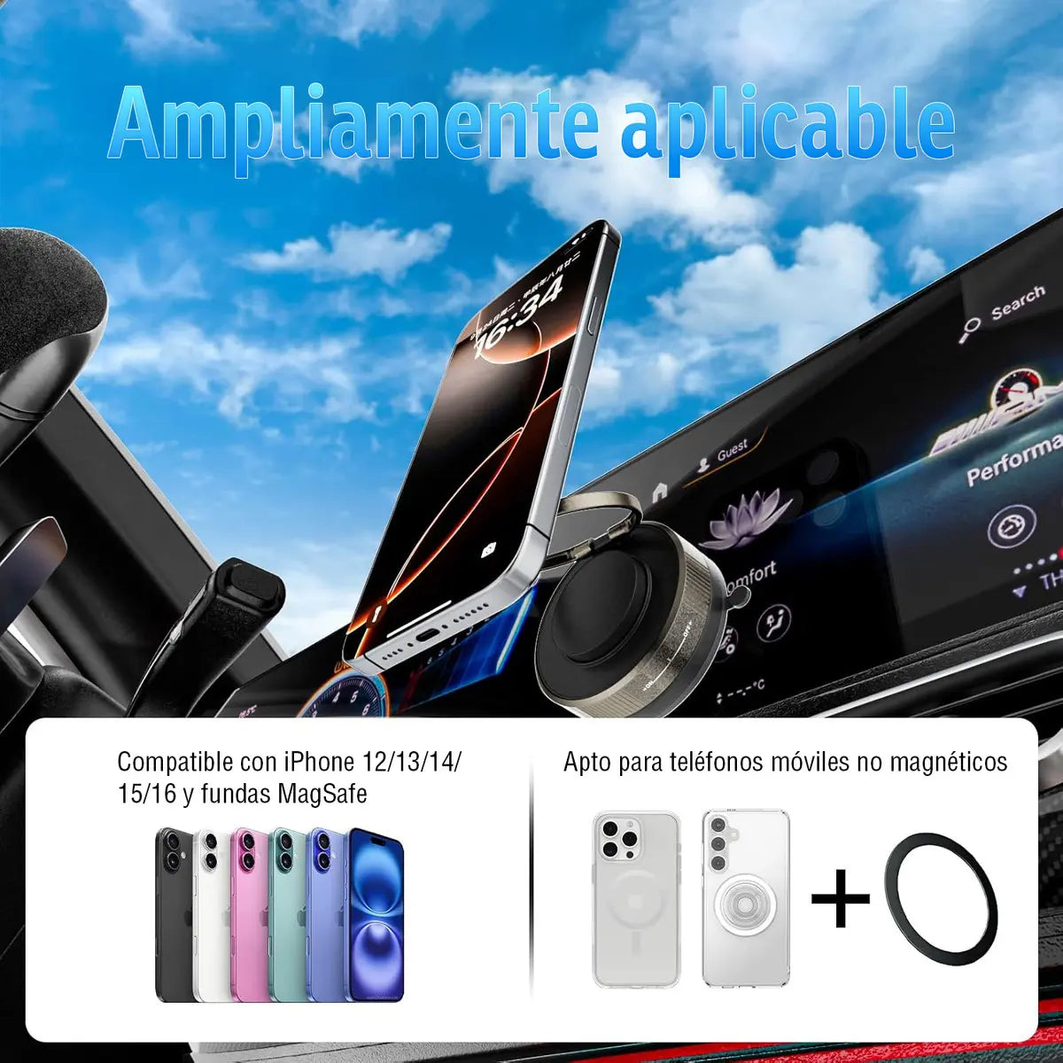 Soporte Magnético para Teléfono con Ventosa de Vacío MOREKA ZJ-015