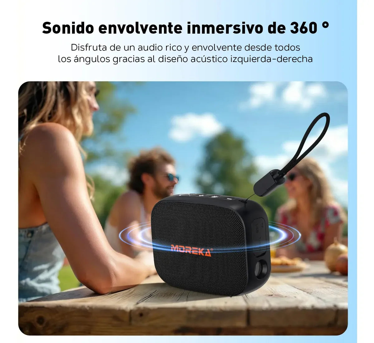 Bocina Inalámbrica Bluetooth MOREKA-428B TWS LINTERNA 10W 9.5h Bateria
