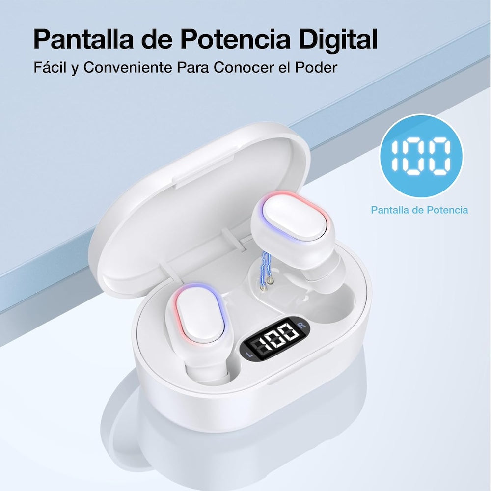 Audífonos Bluetooth 40mAh / Estuche 300mAh 25h con estuche Moreka E601