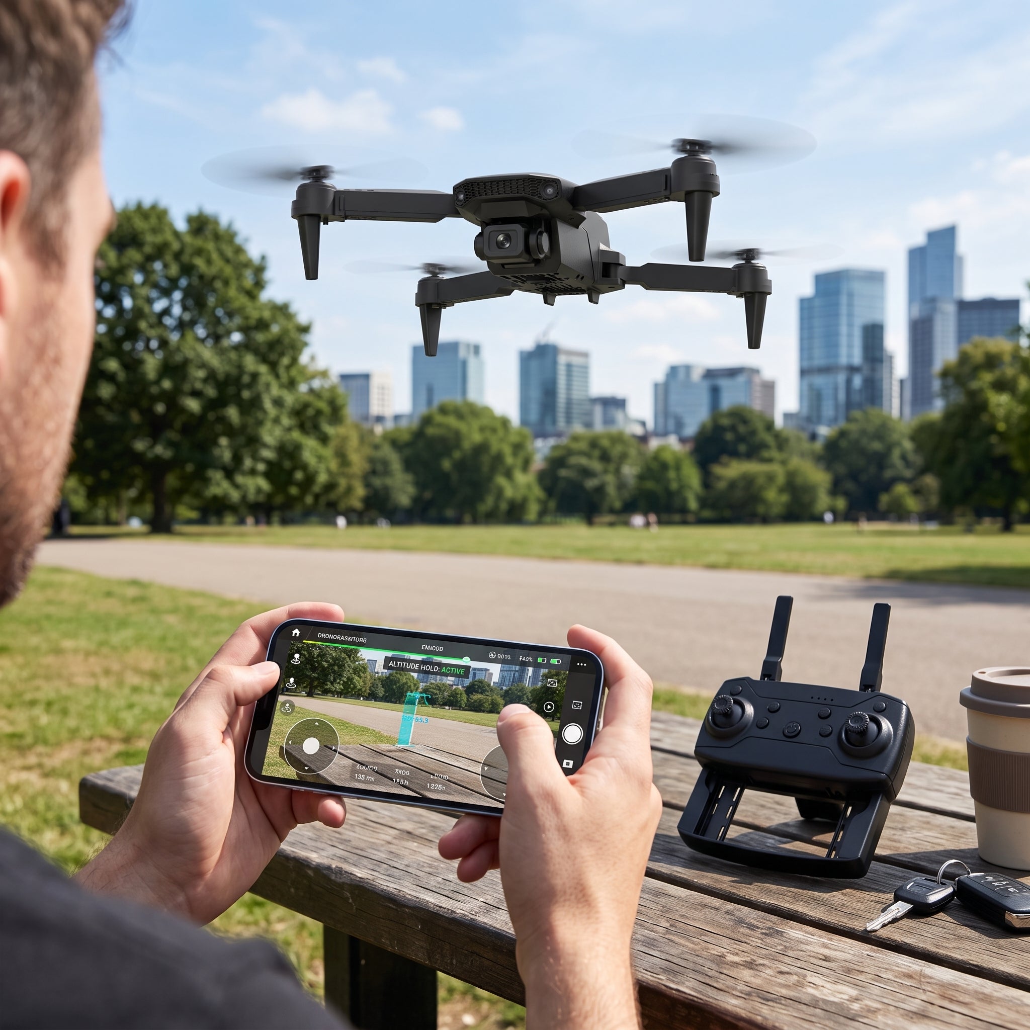 Dron Plegable E88 con Cámara 4K HD y Control por App