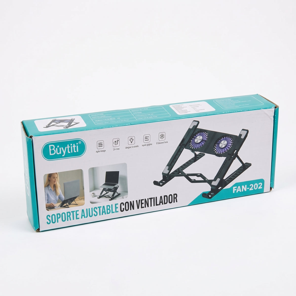 Soporte Ajustable Para Laptop con Ventilador Buyitti FAN-202